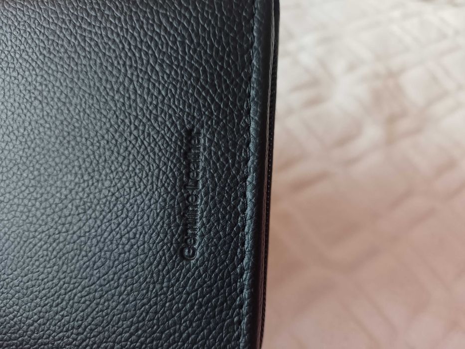 Genuine Leather/Duży, skórzany portfel na karty z Londynu, saszetka