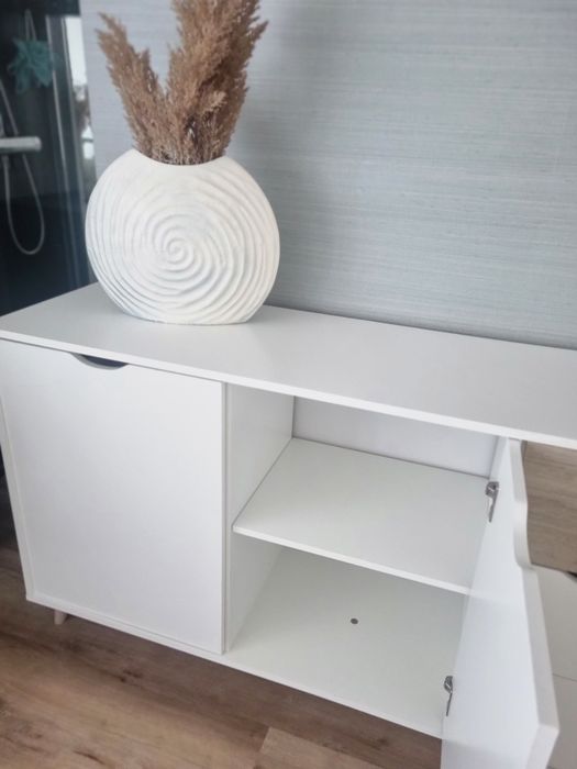 Movel aparador branco e carvalho