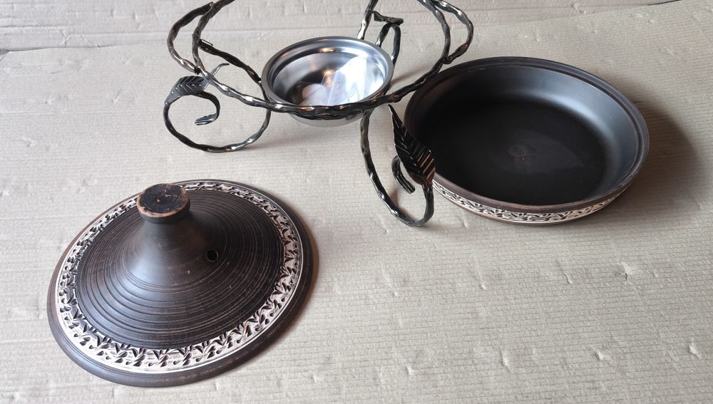 Садж кований з кришкою таджин блюдо для подачі готування страв