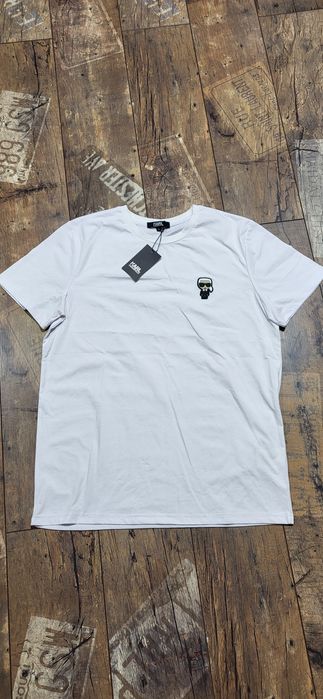 Karl ludzik biała koszulka męska t-shirt młodzieżowa bawełna XL