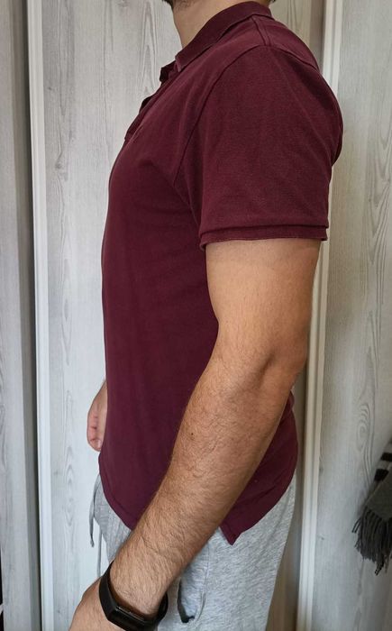 Polo Springfield 100% algodão vermelho bordeaux