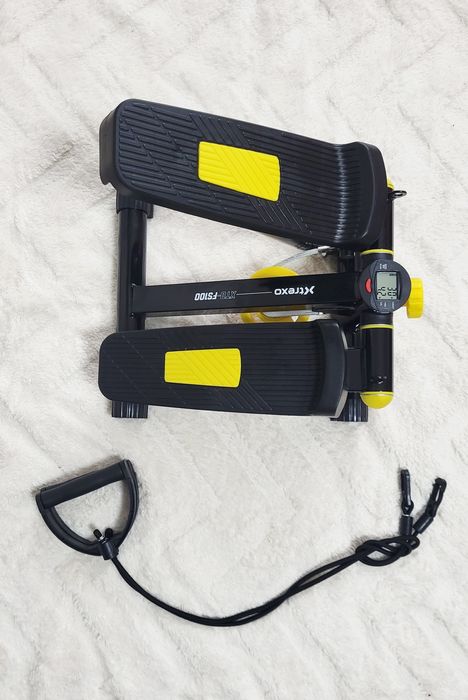 Тренажер Степпер для фітнесу TREXO TRX-FS100 фітнес-степпер з еспандер