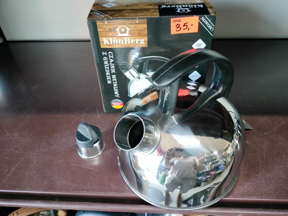 czajnik metalowy nie nagrzewająca się rączka mały gaz indukcja 1,5l no