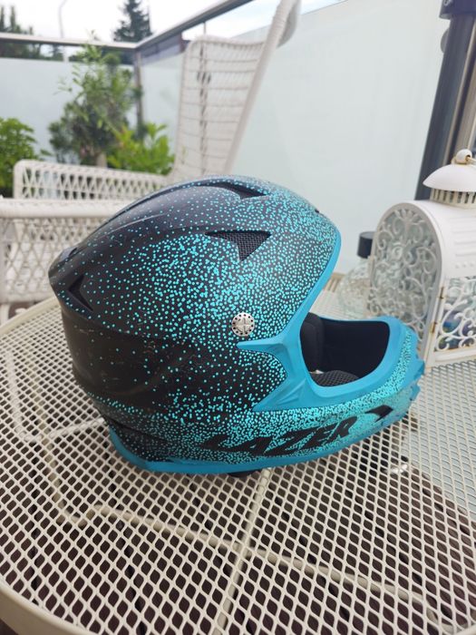 Kask MTB Full Face Lazer PHOENIX+ niebiesko-czarny – bardzo dobry stan