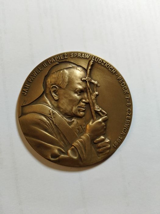 Medal Jan Paweł II Solidarność Płock 1991r. Stan idealny