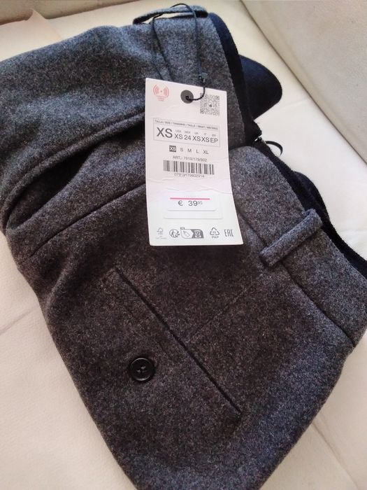 Calças/calções meia perna ZARA XS cinza