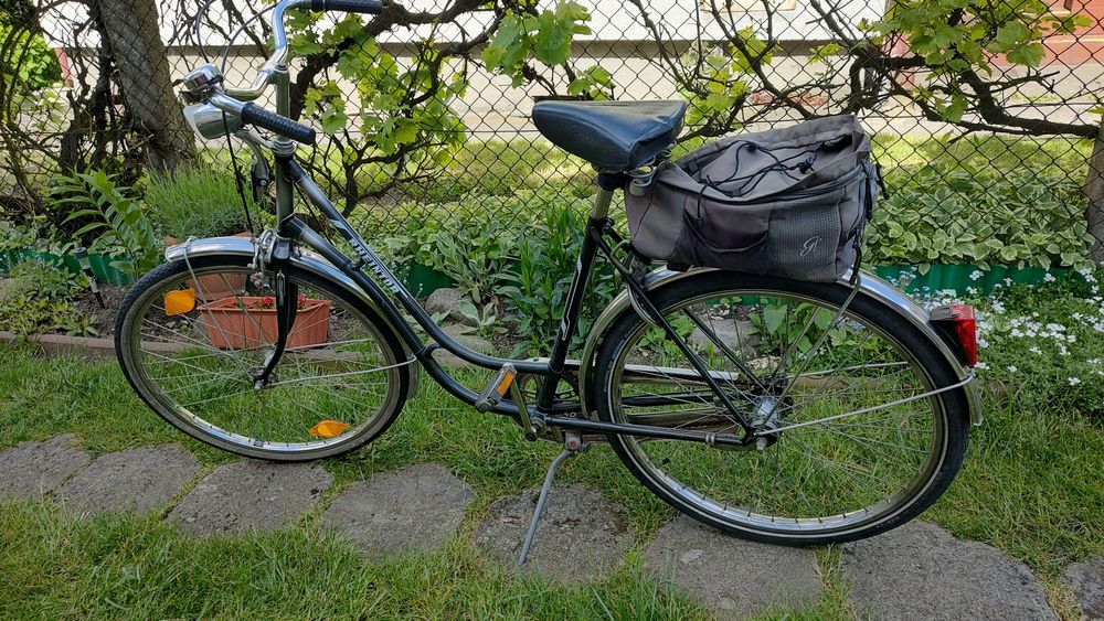 Rower damski miejski srebrny 28 cali 3 biegi