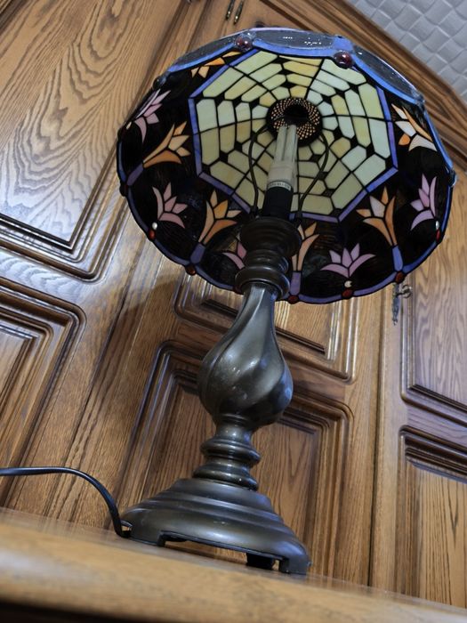 Lampy witrażowa mosiądz brąz