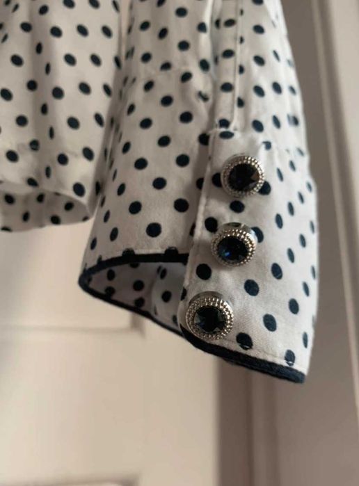 Camisa azul e branca bolinhas, Anne Weyburn by La Redoute  T44
