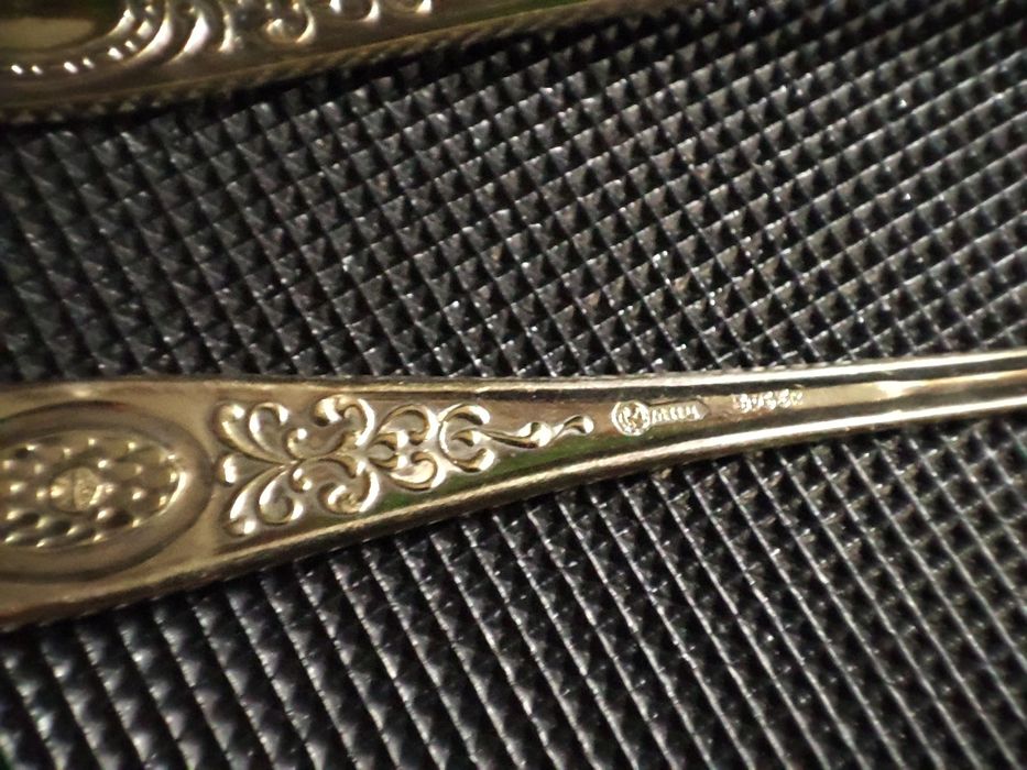 Łyżeczki do herbaty posrebrzane - pozłacane  Kolchugino.