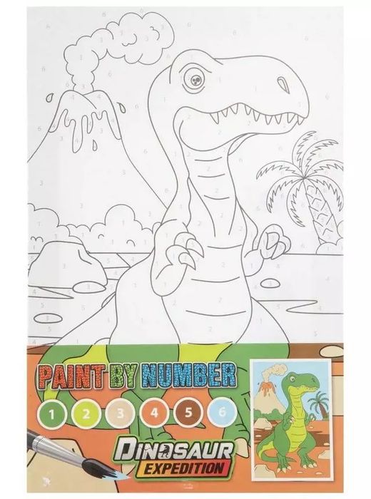 Malowanie po numerach Dino zielony. Grafix