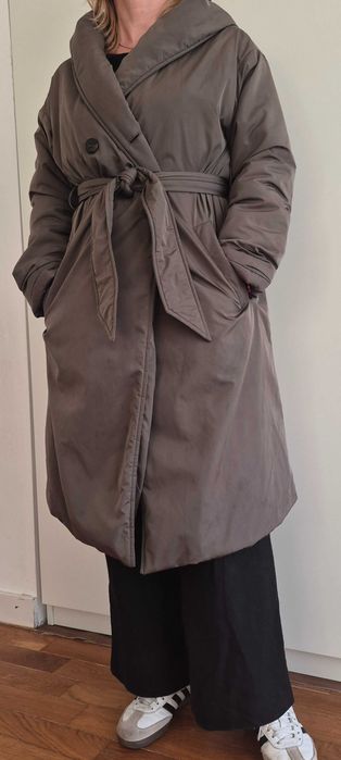 Zara, impermeável, XS, verde caqui ou cinzento