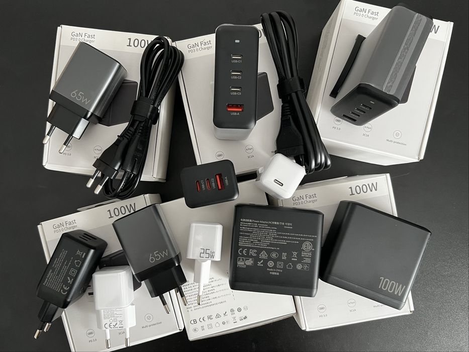 Швидка зарядка 100w GAN 4 Pro блок зарядки 100w PD PPS QC зарядний блок 65w 100w