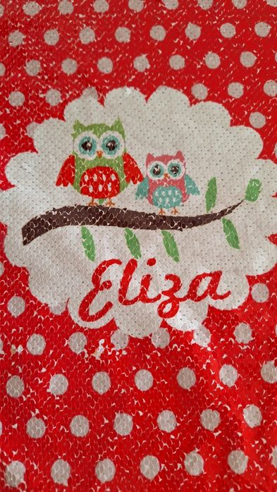 Poszewka na poduszkę z imieniem Eliza cekiny dwustronna