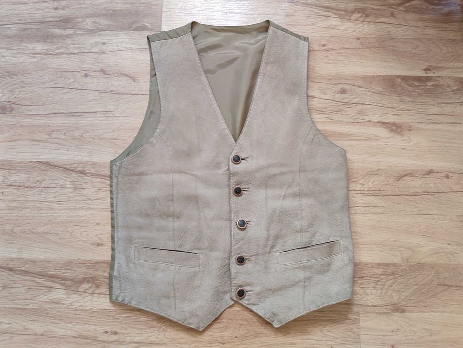 Kamizelka skórzana męska C&A