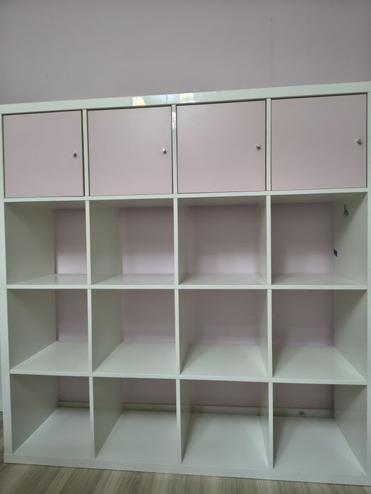 Regał IKEA  kallax biały połysk z wkładami