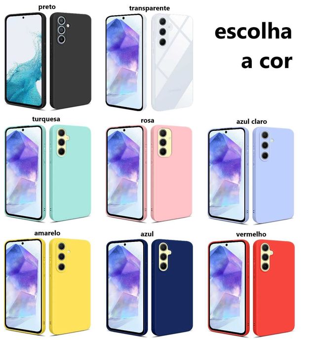 Capa telemóvel silicone Samsung Galaxy A55 5G ENVIOGRÁTIS várias cores