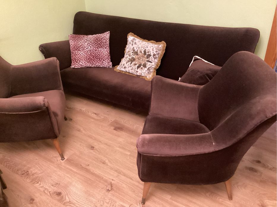 Wypoczynek z lat 50 super stan, welur