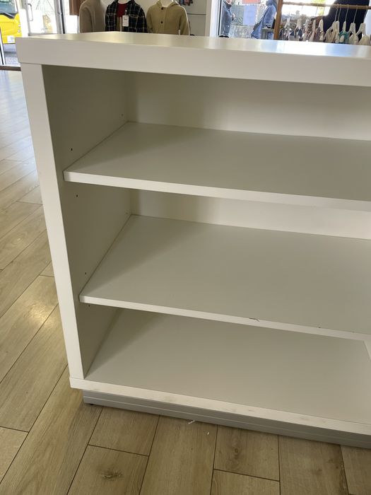 Balcão atendimento expositor branco ondas mobiliario loja
