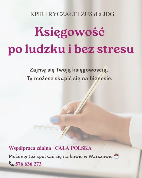 Usługi księgowe JDG / B2B | Księgowość | Zdalnie | Cała Polska