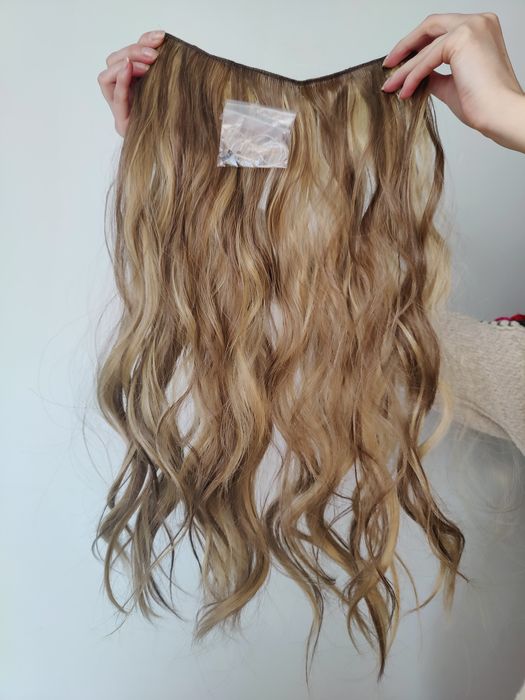 Flip in klipsy pasemko włosy przedłużenia pasemka blond fale