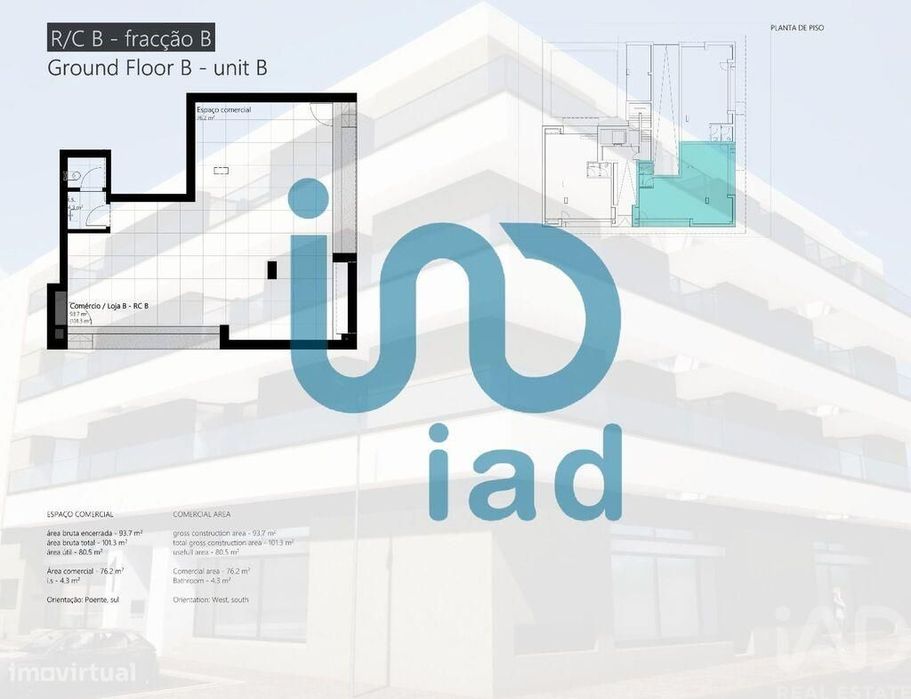 Loja / Estabelecimento Comercial em Quelfes de 101,00 m2