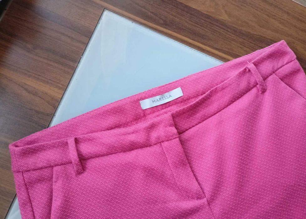 Max Mara różowe cygaretki w tłoczone wzory 42