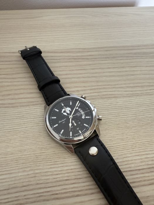 Zegarek meski Poedagar nowy z pudełkiem czarny datownik chronograf