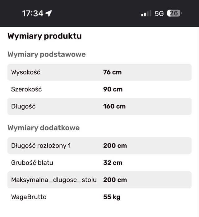 Biały stół do jadalni