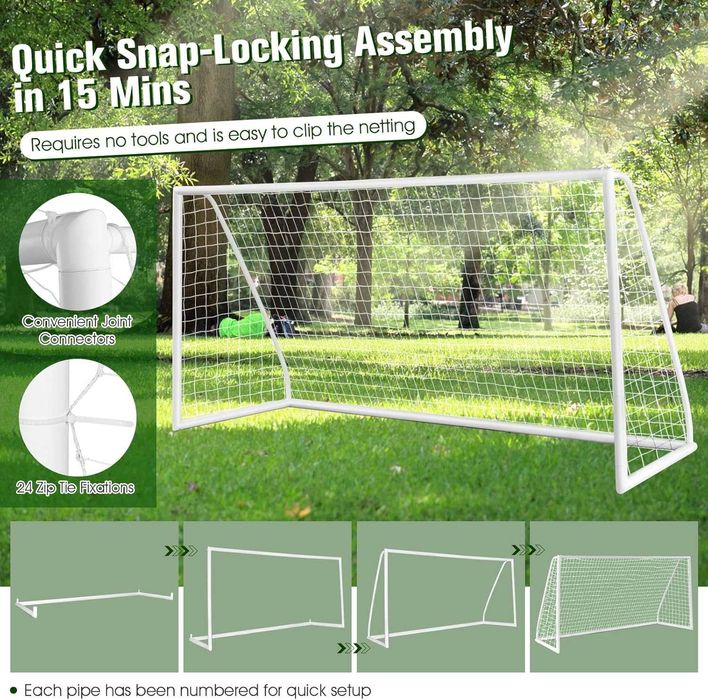 NOWA/wysyłka bramka piłkarska 365x182cm solidna do piłki nożnej PVC