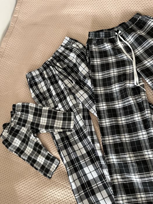 Фемелі лук штанці в клітинку чорно-білі