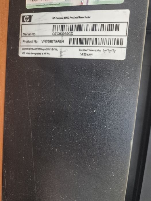 Torre Desktop HP 6000 pro (E8400 3.0ghz/6gb ram/500gb hdd)