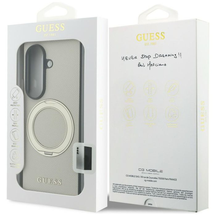 Guess nakładka HC Magnetic Ring Stand Grained PU Classic Logo do Samsu