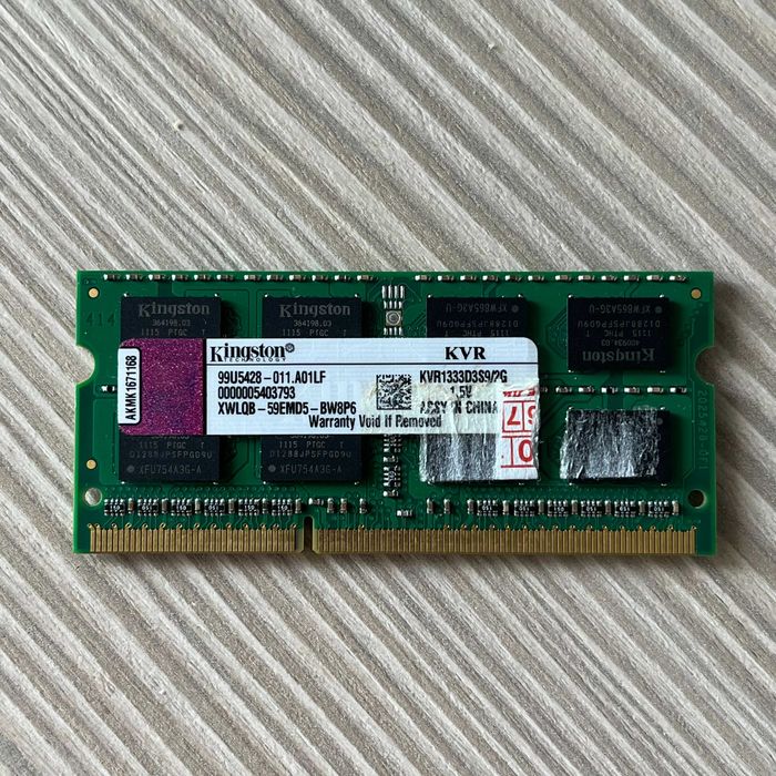 Оперативна памʼять Kingston 2GB SO-DIMM DDR3 1333 MHz (KVR1333D3S9/2G)