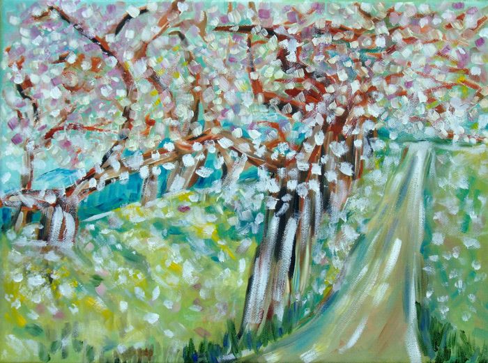 Obraz olejny 30x40 cm - sad