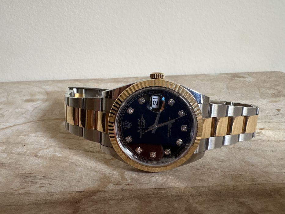 Rolex Datejust 41 aço ouro amarelo cravejado de diamantes