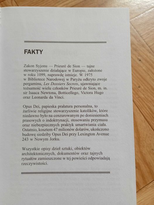 książka: ,,Kod Leonarda da Vinci"