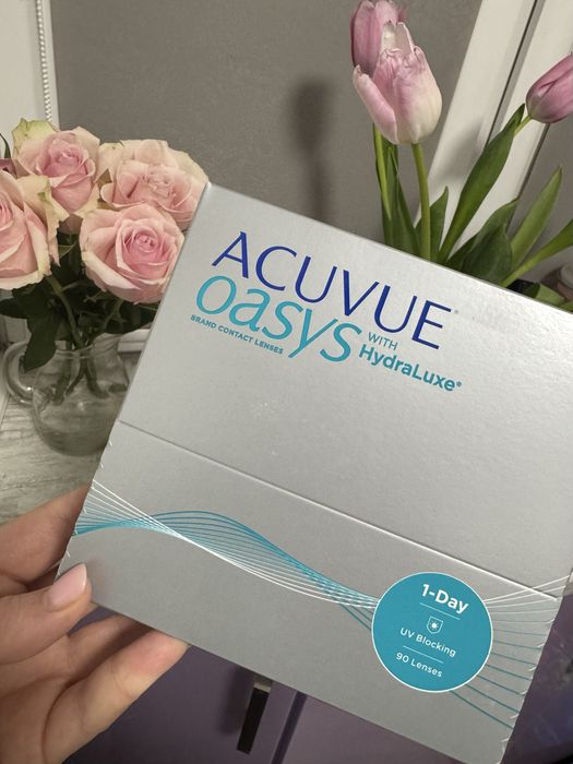 Acuvue oasys 90 шт 1-day with hydraluxe контактні лінзи D-1,25 ВС 8,5