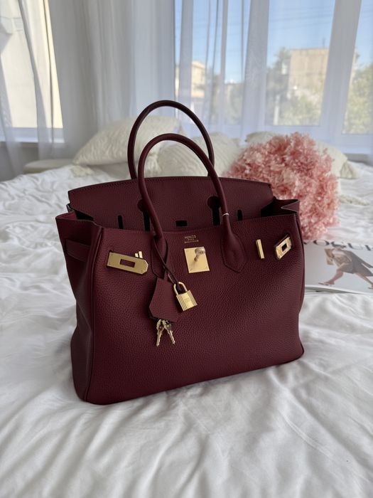Сумка Hermes Birkin 30 Burgundy бургунді