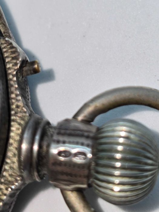 Relógio Bolso Prata Remontoir Double plateau 15 rubis Suíço funciona