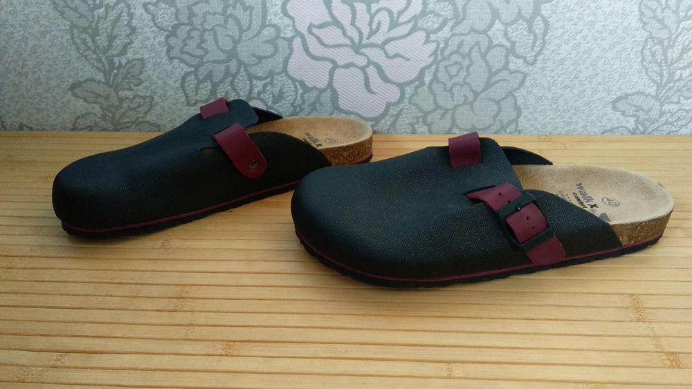 Walk x Walkx comfort сабо комфорт черные с бордовым р 40