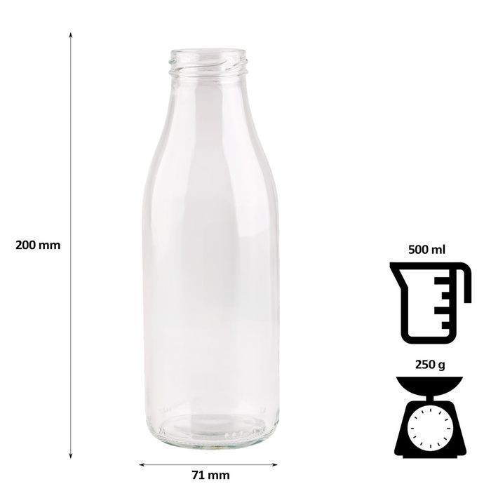 Zestaw 5 sztuk - butelka szklana SOCZEK 500 ml na soki, wodę, mleko