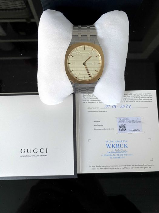 Zegarek GUCCI 25h Pudełko + Dokumenty + Paragon Jak Nowy! Warszawa ...