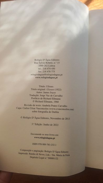 Livro ULISSES, James joyce. novo