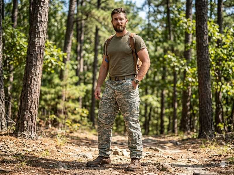 Чоловічі тактичні штани карго неьецького бренду Mil-Tec, at-digital camo, 48