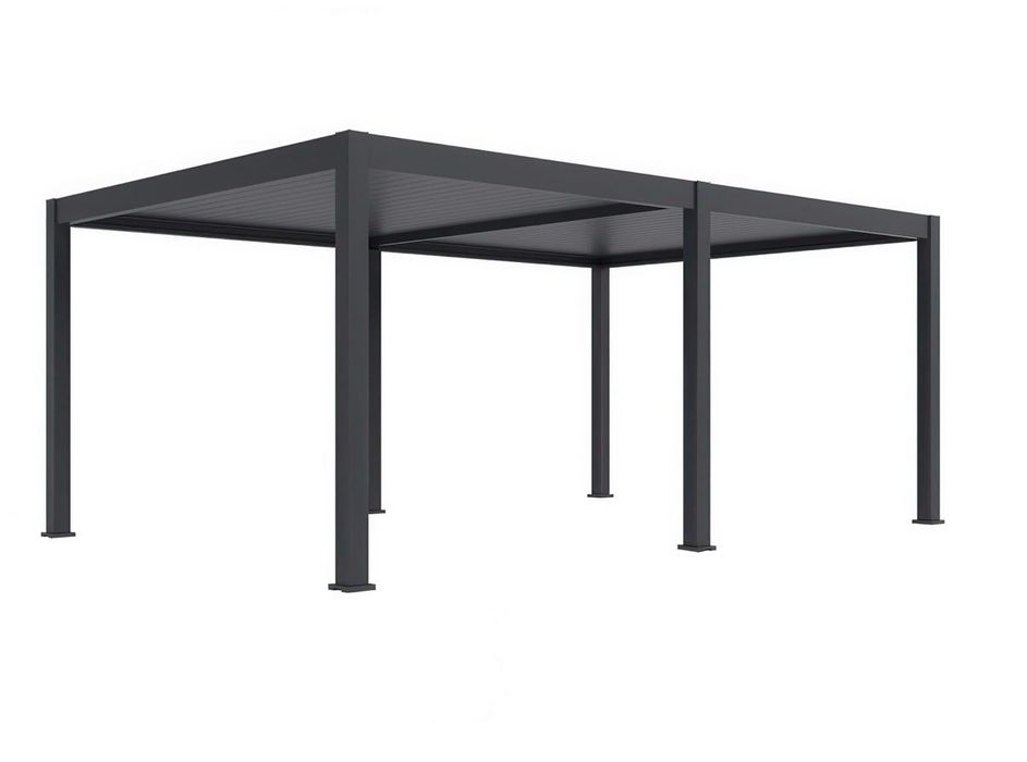 Pergola elektryczna tarasowa 4x6 DELUXE PRO AUTOMATIC z oświetleniem LED, Anthracite - Gutroof