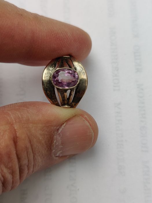 Кольцо серебро позолота с александритом