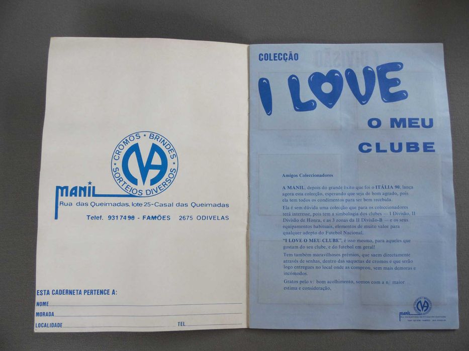 Caderneta Completa I Love O Meu Clube