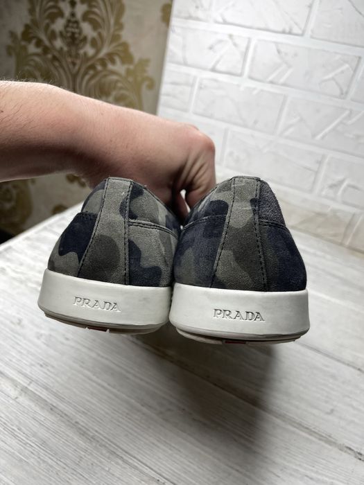 Крутые хаки мокасины слипоны prada оригинал