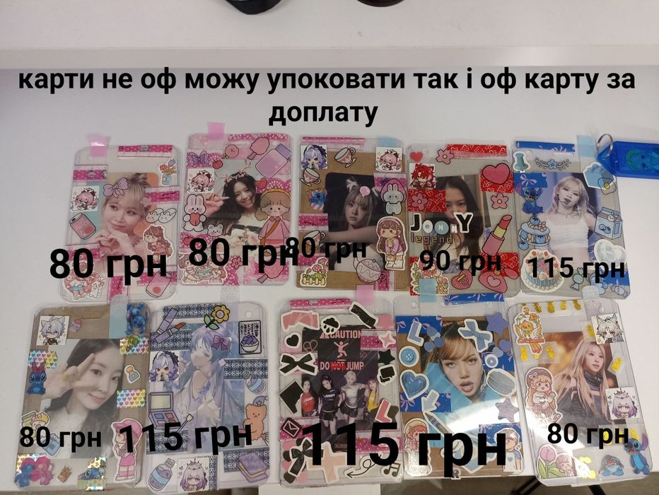 карти К- рор  різних груп